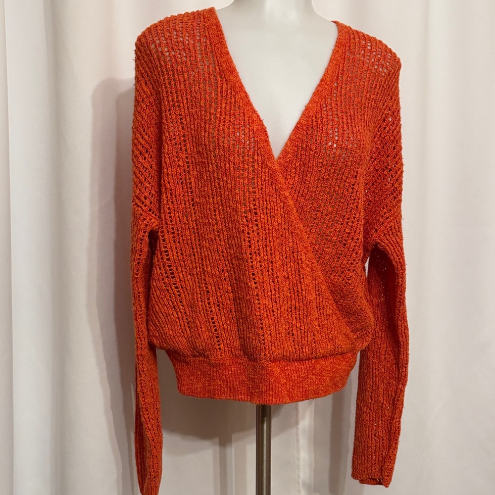 Billabong Medium Knit V-Neck Orange Sweater